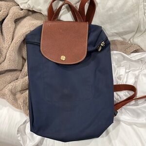 Navy and Brown Backpack